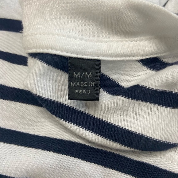 ATM White M Stripe Jersey Long Sleeve Boy Tee Nautical Classic Staple Preppy - Picture 6 of 10